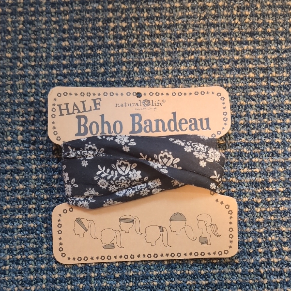 Natural Life Boho Bandeau - Navy with White Floral